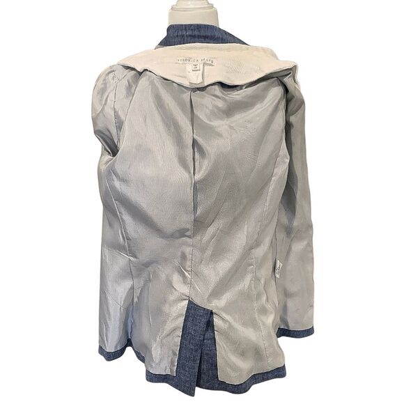 Veronica Beard Orchid Chambray Upcollar Blazer Jacket Size 6 w/ Dickey Insert - Picture 11 of 13